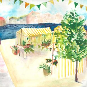 Illustration af Grønt Marked på Gammelholm